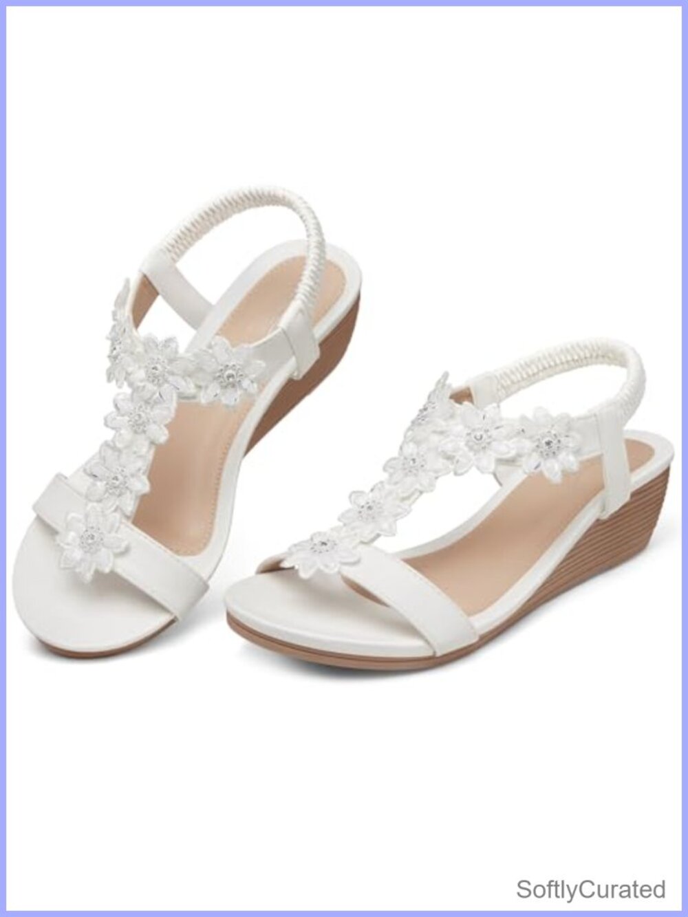 Women's Wedge Sandals Arch Support Memory Foam Open Toe Dressy Comfort